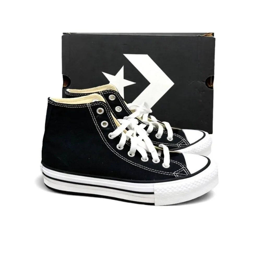 Converse Chuck Taylor All Star EVA Lift Platform Kids 3 Black High Top Sneaker